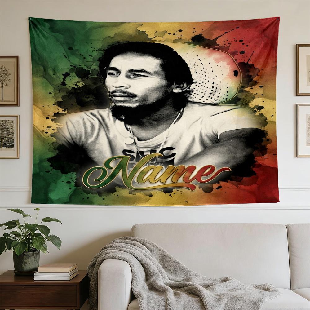 Bob Marley Name Personalized Name Wall Hanging Decor Tapestry, Perfect Home Decor, Suitable for Dorm, Living Room, Parties