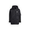 Solid Color Casual Logo Print Hooded Down Jacket Men Outerwear Black HK6665