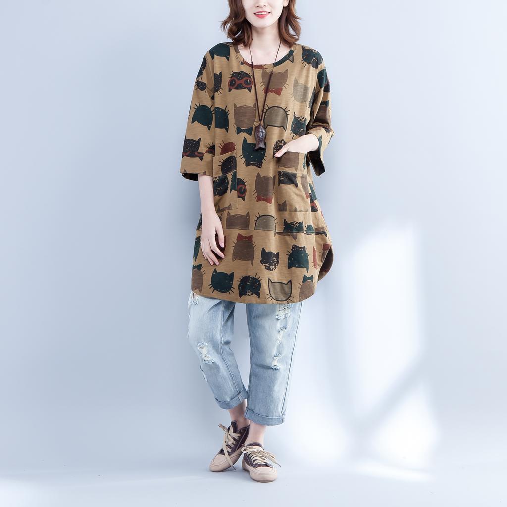 DIMANAF 2023 летние женские футболки больших размеров, хлопковые мягкие топы с круглым вырезом, футболки, свободная повседневная одежда, свободные топы с кавайным принтом, футболка миди