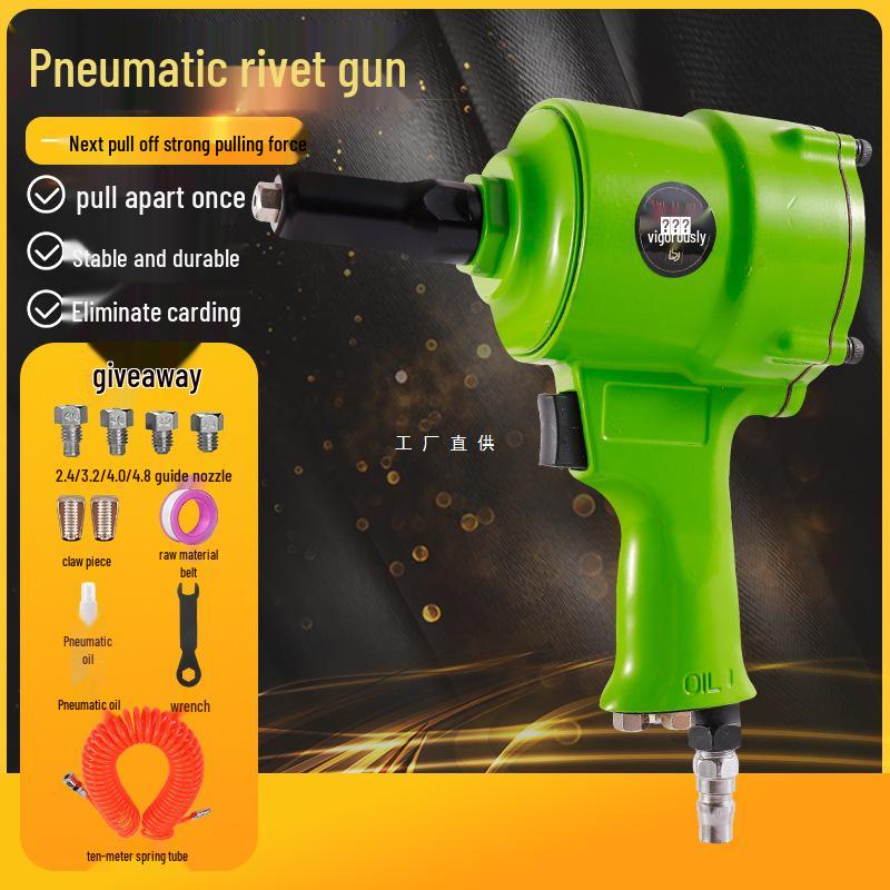 Pneumatic Aluminum Rivet Gun, Pistol-Type Self-Priming Riveting Tool