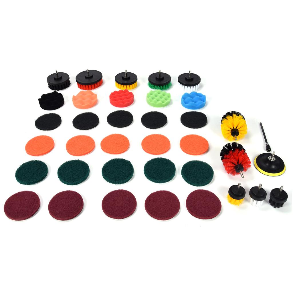 37 шт. набор насадок для дрели, щетки для чистки и губки, щетка для полировки для дома