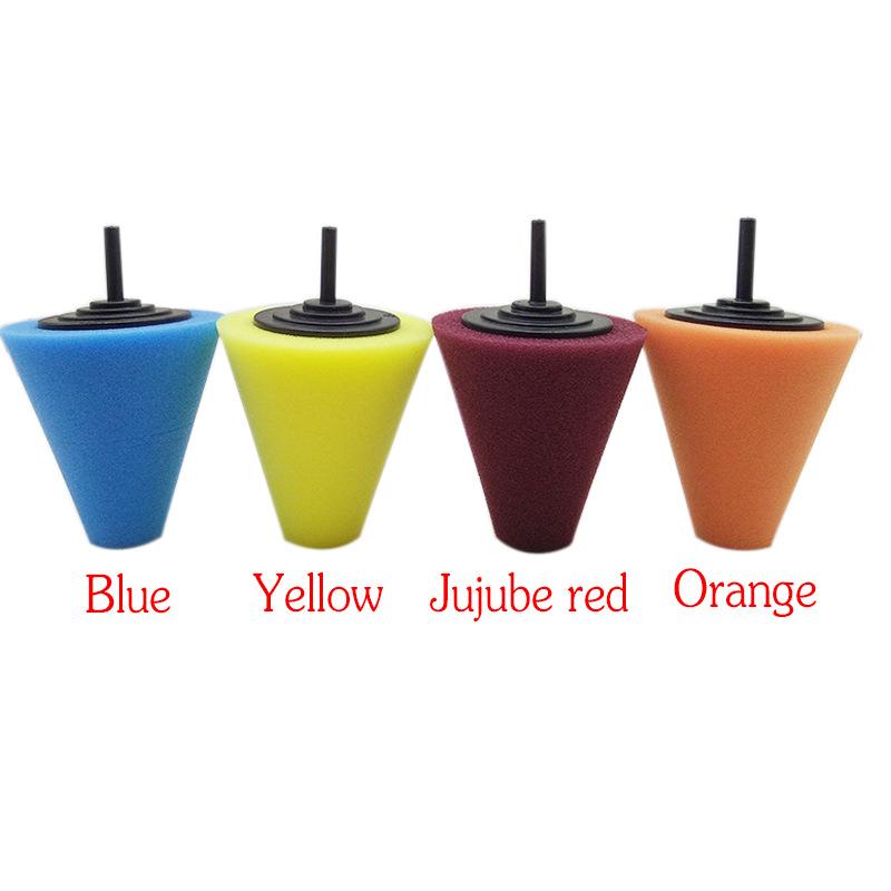 Car Burnishing Foam Sponge Power Drill Tool Polishing Sponge Pad Cone Shaped Buffing Tools Set for Car Polisher Wheel Hub