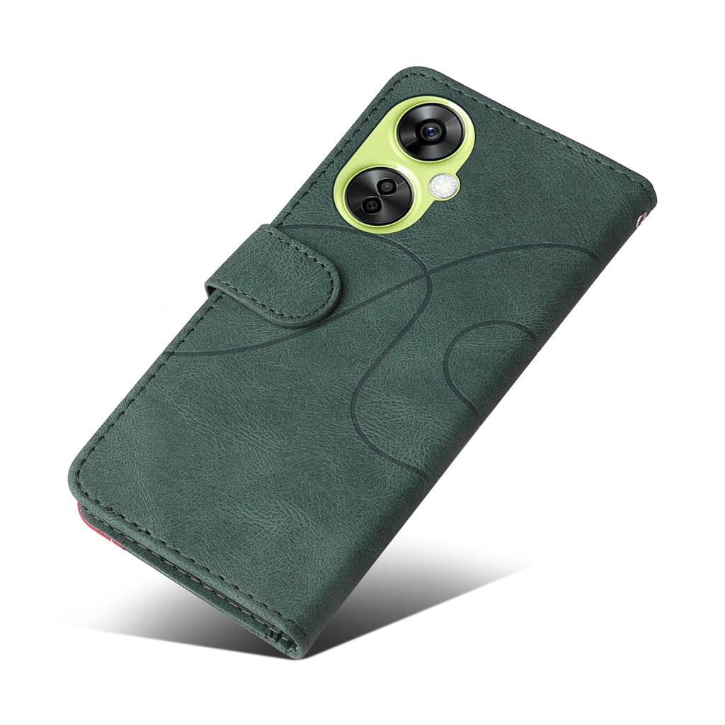 Для OnePlus Nord N10 5G, Nord N100, Nord CE 5G, Nord 2T... Линейный узор, стиль сращивания, дизайн из искусственной кожи, откидная подставка, кошелек, сумка для телефона, чехол с картой