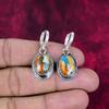 Orange Copper Turquoise 925 Solid Sterling Silver Earrings, Handmade Gemstone Earrings Jewelry, Gifts For Wife Brand New Earrings