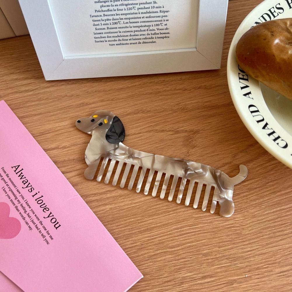 Cartoon Makeup Comb Tulip Hairdressing Combs Portable Acetate Comb Dormitory