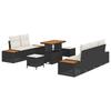 Outdoor Sofa Set with Cushions 8 pcs Black and Cream