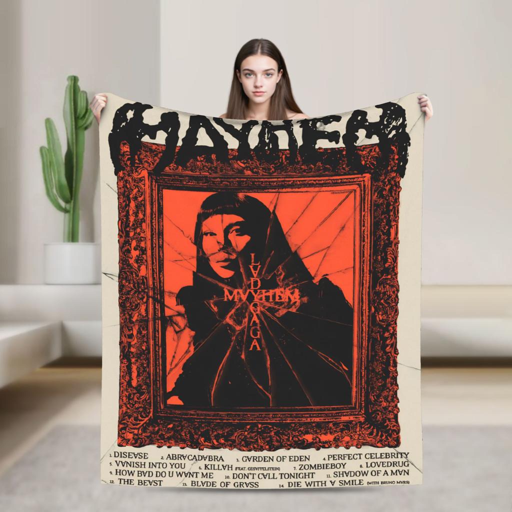 Lady Gaga Mayhem 2025 Album Blanket Super Soft Plush Bedding Throws For Couch Chair Travel Flannel Bedspread Bed Cover