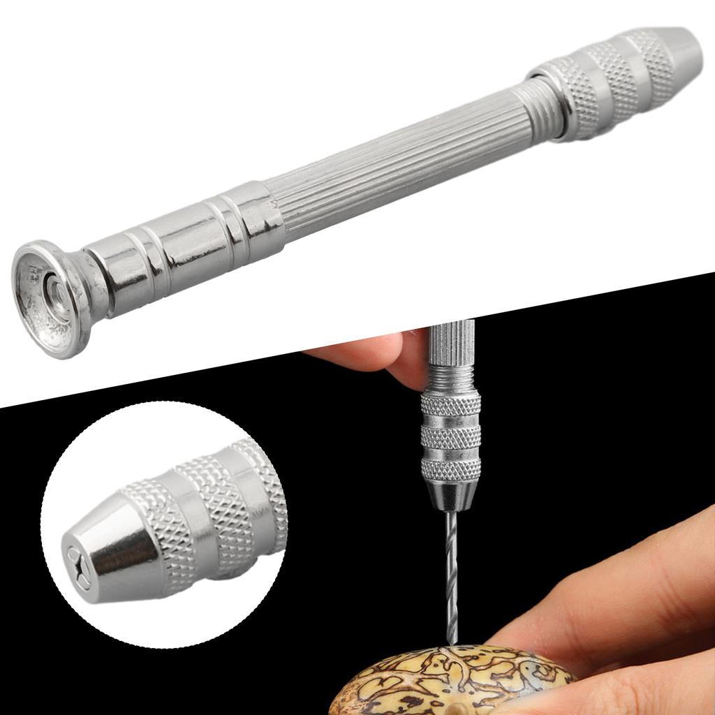 Mini Micro Aluminum Hand Drill Twist-Manual Drill Bit Woodworking Drilling DIY Carving Resin Polymer Clay Plastic Jewelry Making