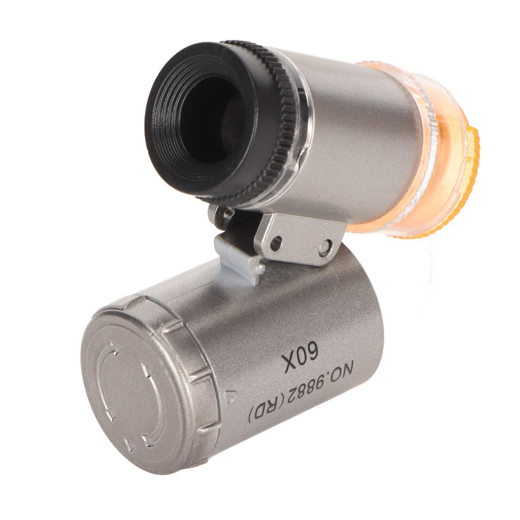 60X Mini Pocket Microscope Magnifier with LED Light Adjustable Portable Magnifying Glass UV