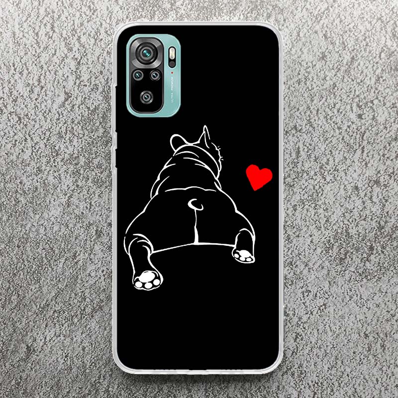French Bulldog Black White Print Soft Case for Xiaomi Redmi Note 14 13 12S 11S Phone Shell 10 Pro Plus 11E 11T 12 11 10S 5G Cove