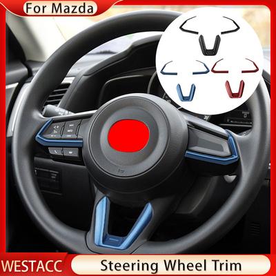 Накладка на руль автомобиля, 3 шт., наклейка для Mazda 2 3 6 Demio CX3 CX-3 CX-5 CX5 CX7 CX9 Axela ATENZA 2017-
