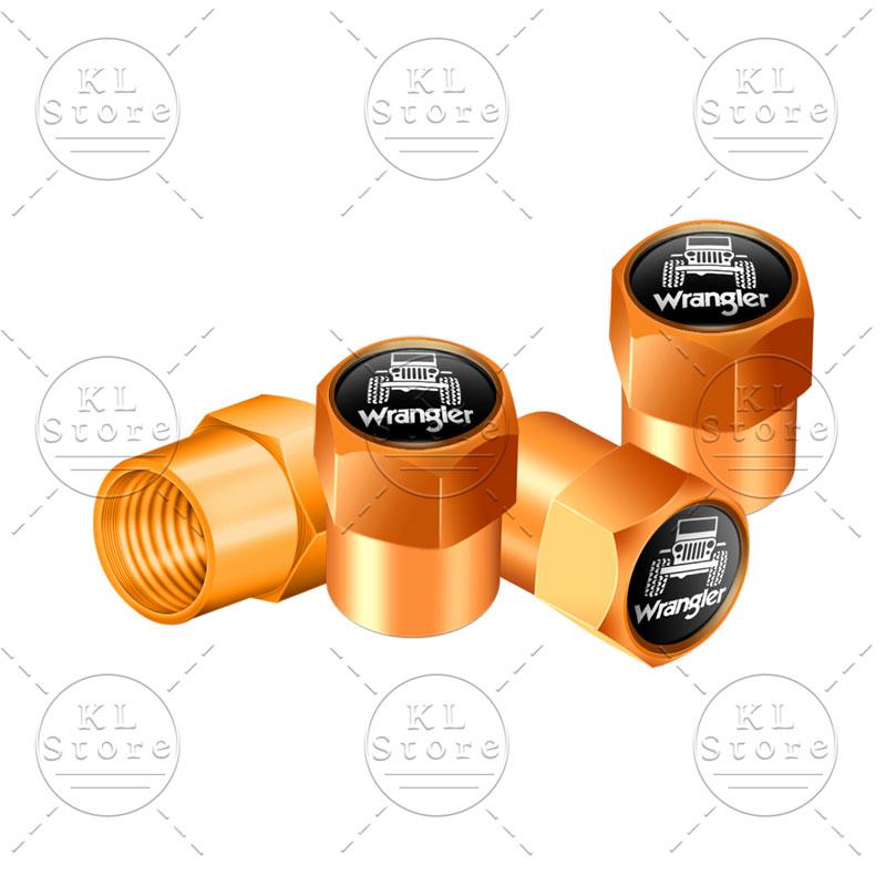 4Pcs Auto Exterior Logo Metal Wheel Tire Valve Caps Stem Case Dust Covers For Jeep Wrangler JK JL TJ Renegade Liberty Patriot ANS1