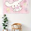 Тканое полотно с розовой тематикой Cinnamoroll, один принт, милое декоративное настенное панно, для дома, спальни, гостиной, декор в тематике Sanrio, для использования в помещении