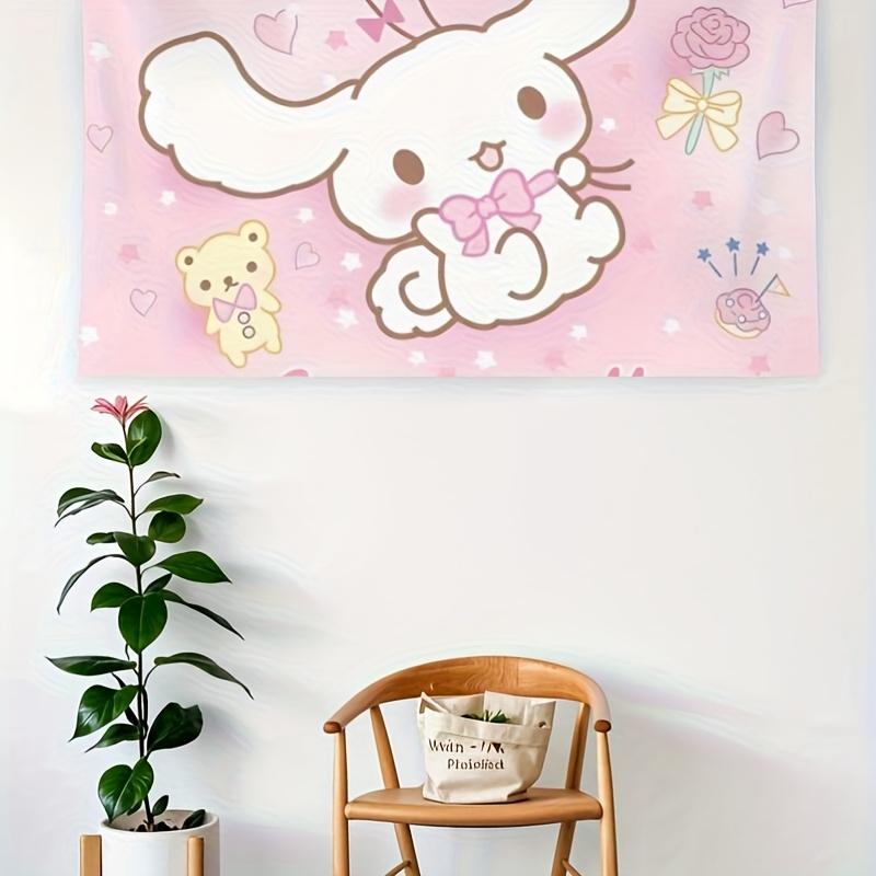 Тканое полотно с розовой тематикой Cinnamoroll, один принт, милое декоративное настенное панно, для дома, спальни, гостиной, декор в тематике Sanrio, для использования в помещении