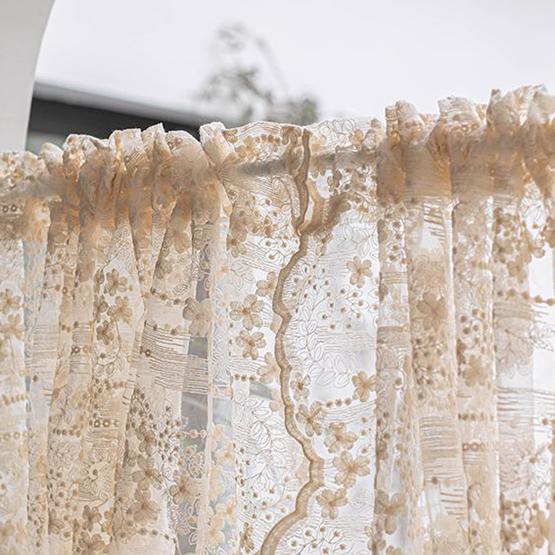 WTEMPO 2 шт., французская пасторальная кремовая занавеска с вышивкой, кружевная занавеска для окна спальни, перфорированная занавеска