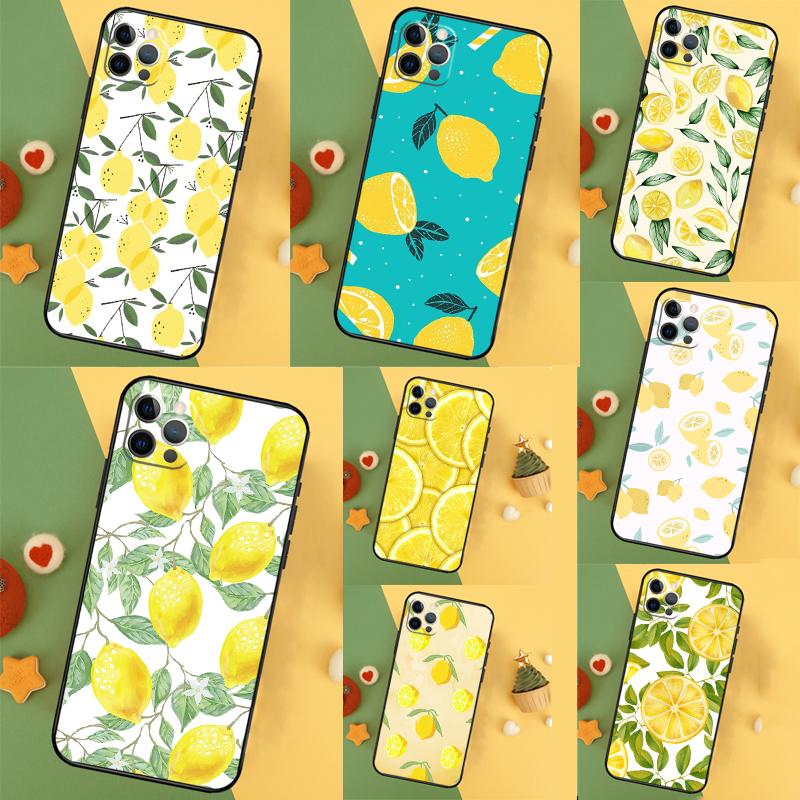 Fruit Lemon Case For iPhone 17 16 15 14 13 12 11 Pro Max Mini Plus 16e 17 Air Bumper Cover Accessories