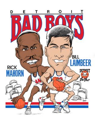 Rick Mahorn and Bill Laimbeer Caricature Men T-shirt White Unisex T-Shirt
