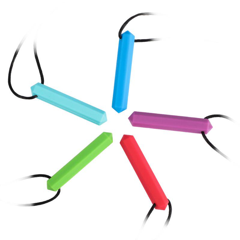 Sensory Crayon Teether Necklace Best Tools for Autism and Teething Chewy Toys