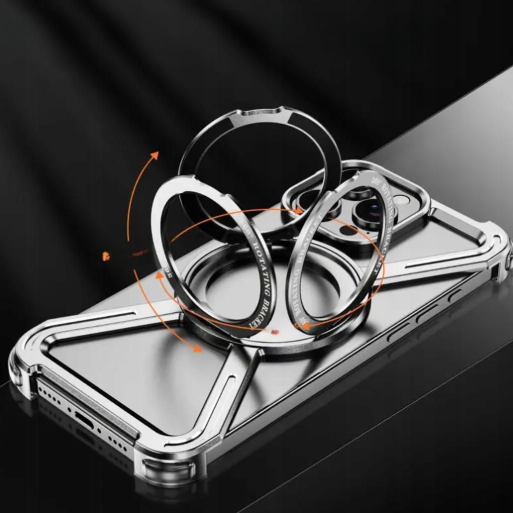 Case For Iphone 15 Pro Armored Magsafe Metal Case Titanium 360 Holder