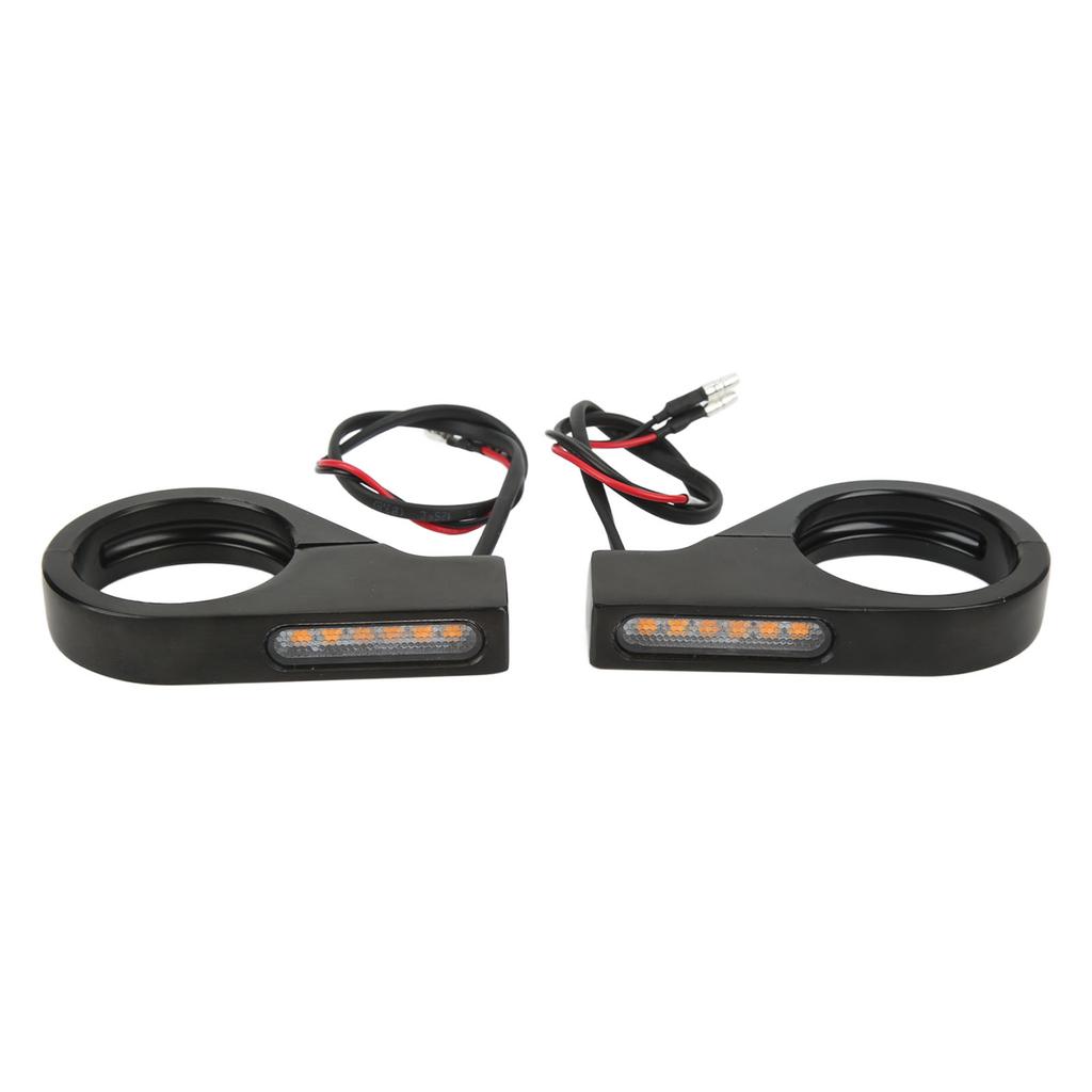 12V Motorcycle LED Turn Signal Light Waterproof Bright Universal Blinker Lamp for 41mm Fork Tubes