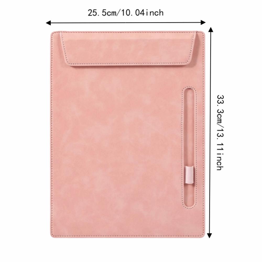 Magnetic Clip Clipboard PU Leather Writing Pad Folder A4 Paper File Board Office