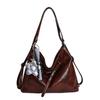 New Retro Large-Capacity Tote Bag Women'S Fashion High-Texture Shoulder Bag Trendy Multi-Functional Backpack