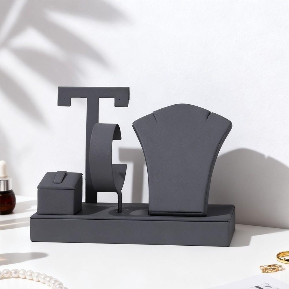 PU Leather Jewelry Display Stand Set Multi-function Ring Earring Holder for Jewelry Display