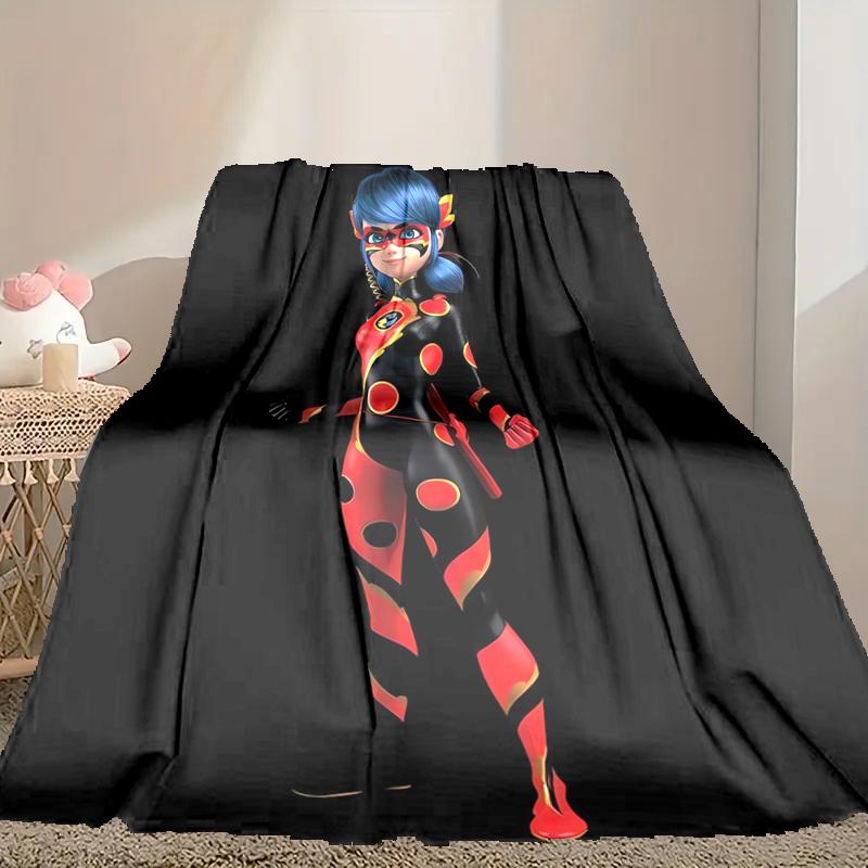 1pc Comfortable Home Print Throw Blanket, Ladybug Blanket For Bed and Sofa Use, Special Present For Family