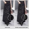 Autumn Winter Women's Down Cotton-padded Skirt Windproof Warm Long Skirts with Button Quilted Cotton A-line Skirts