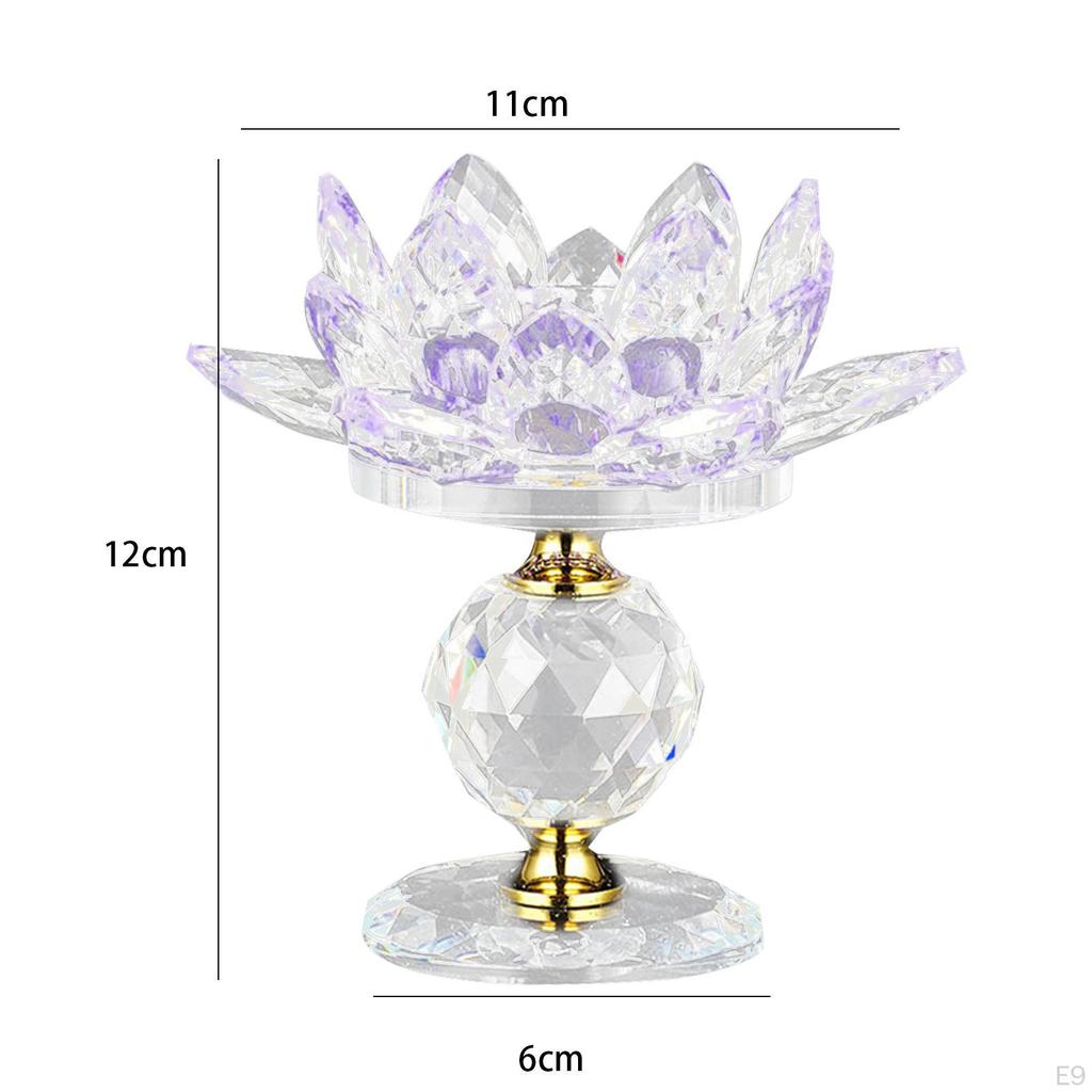 Стеклянный Подсвечник-Подставка для Чайной Свечи в Форме Лотоса Держатели для Восковых Свечей Подсвечник для