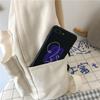 Canvas Backpack Women's Solid Color Schoolbag MIT