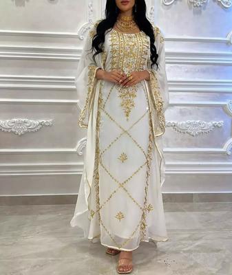 Стильная Жоржетта Фараша Марокканская куртка Абая Платье Исламский кафтан Дубай