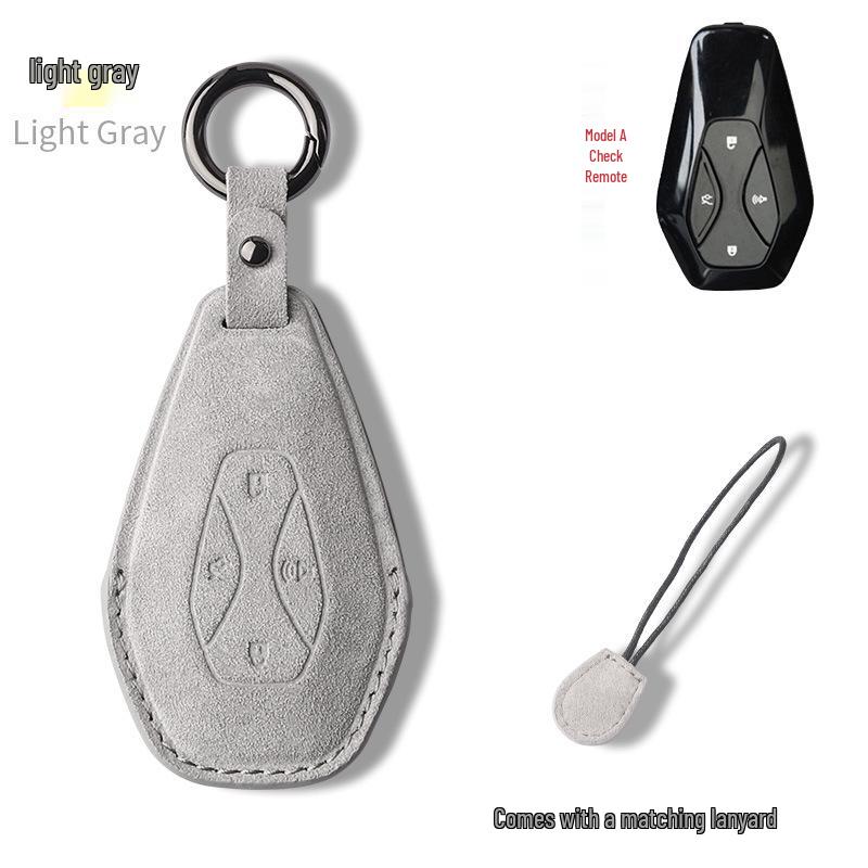Suitable Key Case for BAIC Alpha S/T: High-End Suede with Snap Closure, Designed for Women