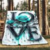 1pc Love Rose Outdoor Flannel Blanket Soft All Season Polyester Throw , Perfect for Picnics & Travel , Picnic Accessory