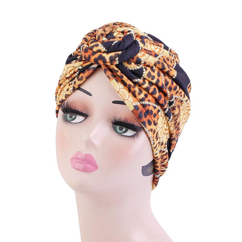 Модная шляпа African Wind Baotou Cap Vortex Knotted Turban Hat Chemo Cap Muslim Hat