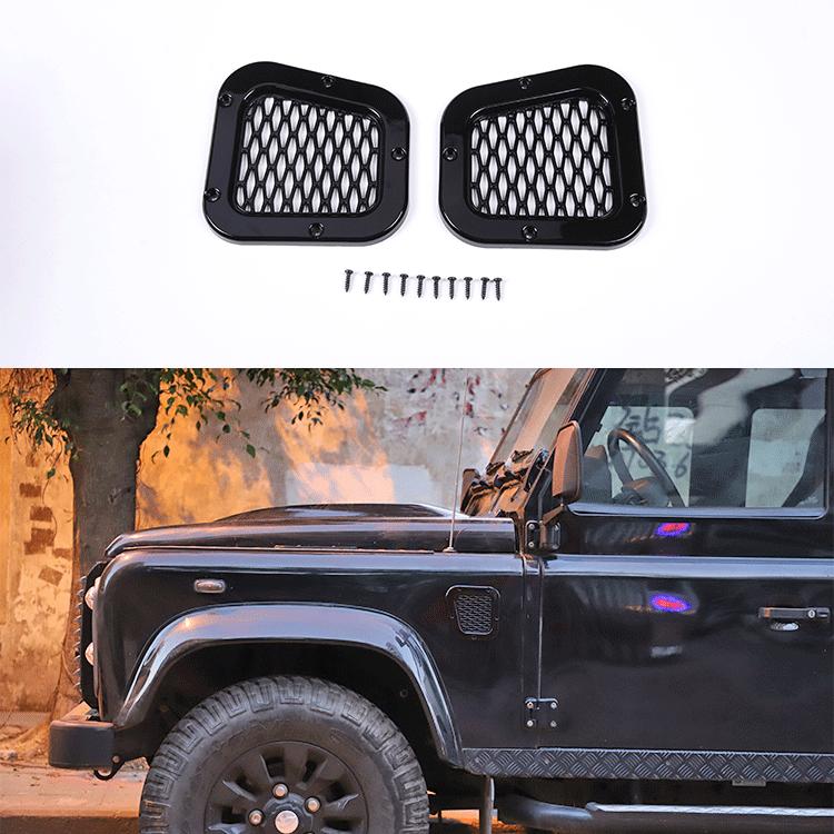 Car Styling ABS Black for Land Rover Defender 2004- Car Side Trim Cover Air Side Vents Grille Cover Car