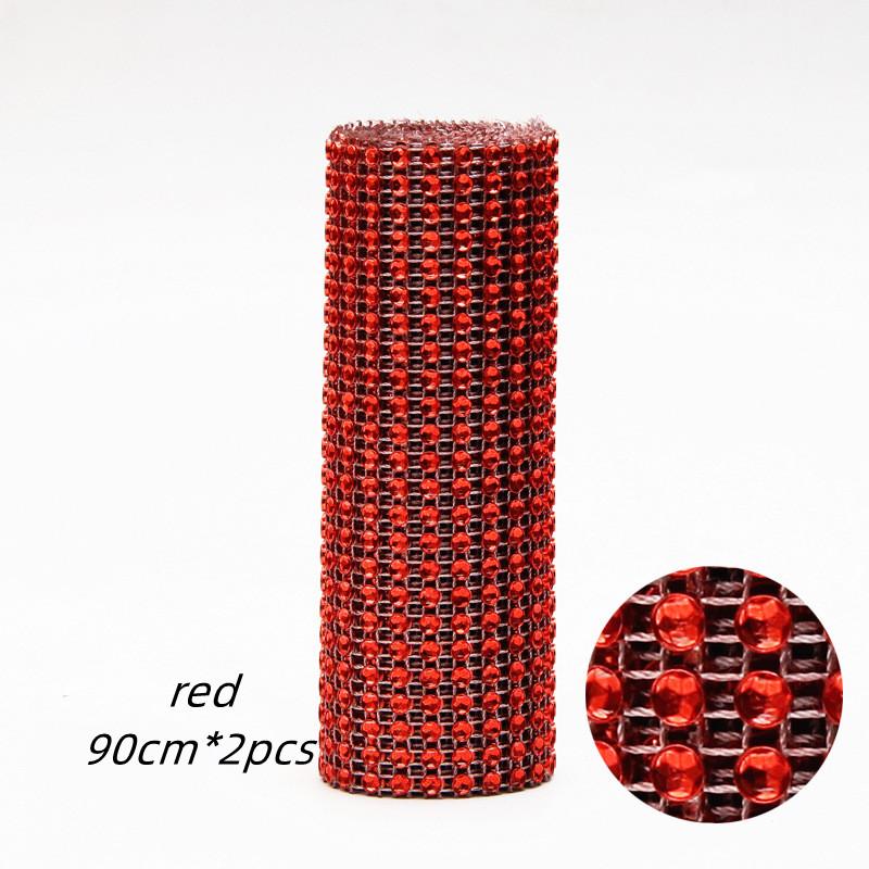 24rows Plastic Hollow Mesh Rhinestones / Thread Rhinestones - 4mm Row Rhinestones, Imitation Diamonds for Christmas Crafts and Curtain Decoration