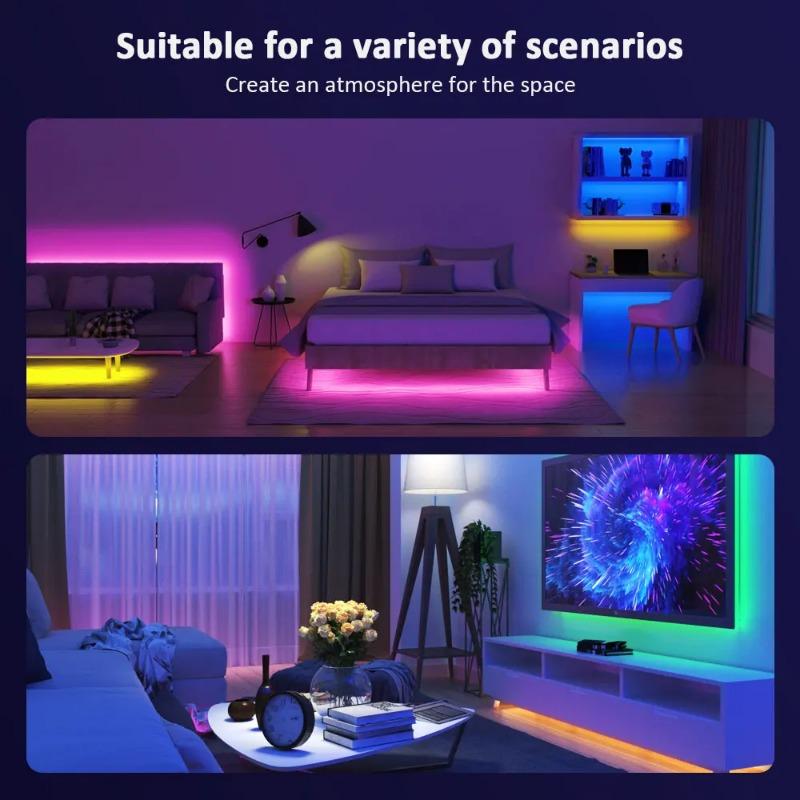 Светодиодная лента RGB 5050 5 В 1-30 м, 16 миллионов цветов, светодиодная лента RGB, музыкальная синхронизация, смена цветов для вечеринки дома