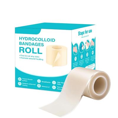Гидроколлоидный рулон для ухода за ранами - Отрезать по размеру, Очень большие гидроколлоидные пластыри с самоклеящейся основой, Ультра абсорбирующие, Необходимый предмет для аптечки