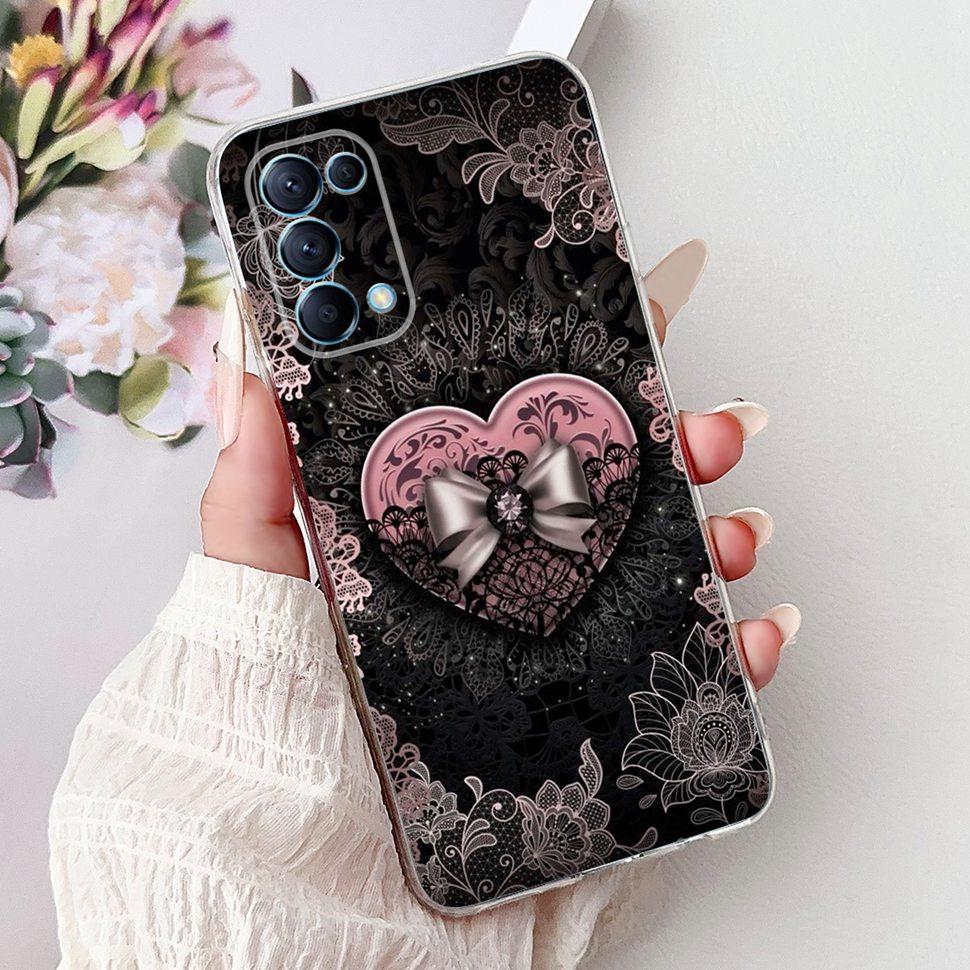 For Oppo Reno5 5G Case Stylish Flower Butterfly Soft Silicone Case For Oppo Reno5 Reno 5 K 5K Cases CPH2145 Cover Coque Bumper