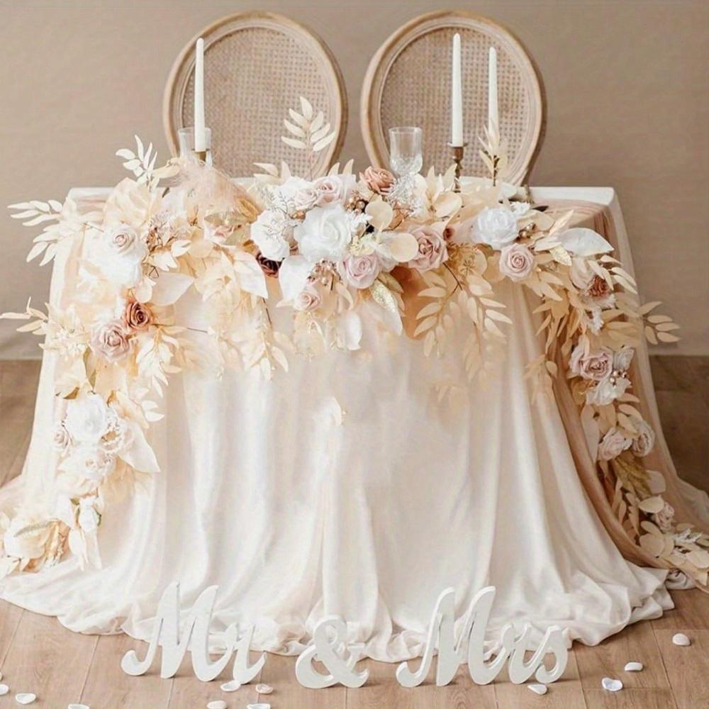 Гирлянда из листьев эвкалипта ивы с цветком, ручная работа, свадебный декор для стола в виде возлюбленной, арка, фон, украшения для свадебного декора на открытом воздухе, 1,8 м