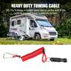 Heavy Duty Towing Cable 4FT/6FT Trailer Boat Breakaway Cable, 4mm Spring Brake Disconnect Wire with Nylon Switch Replacement Pin, 12V Direct