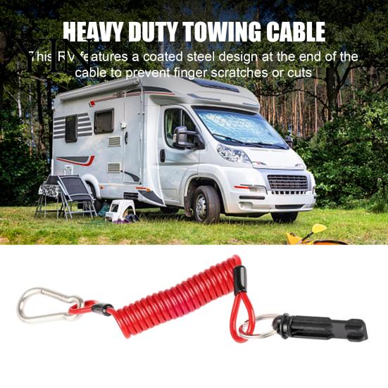 Heavy Duty Towing Cable 4FT/6FT Trailer Boat Breakaway Cable, 4mm Spring Brake Disconnect Wire with Nylon Switch Replacement Pin, 12V Direct