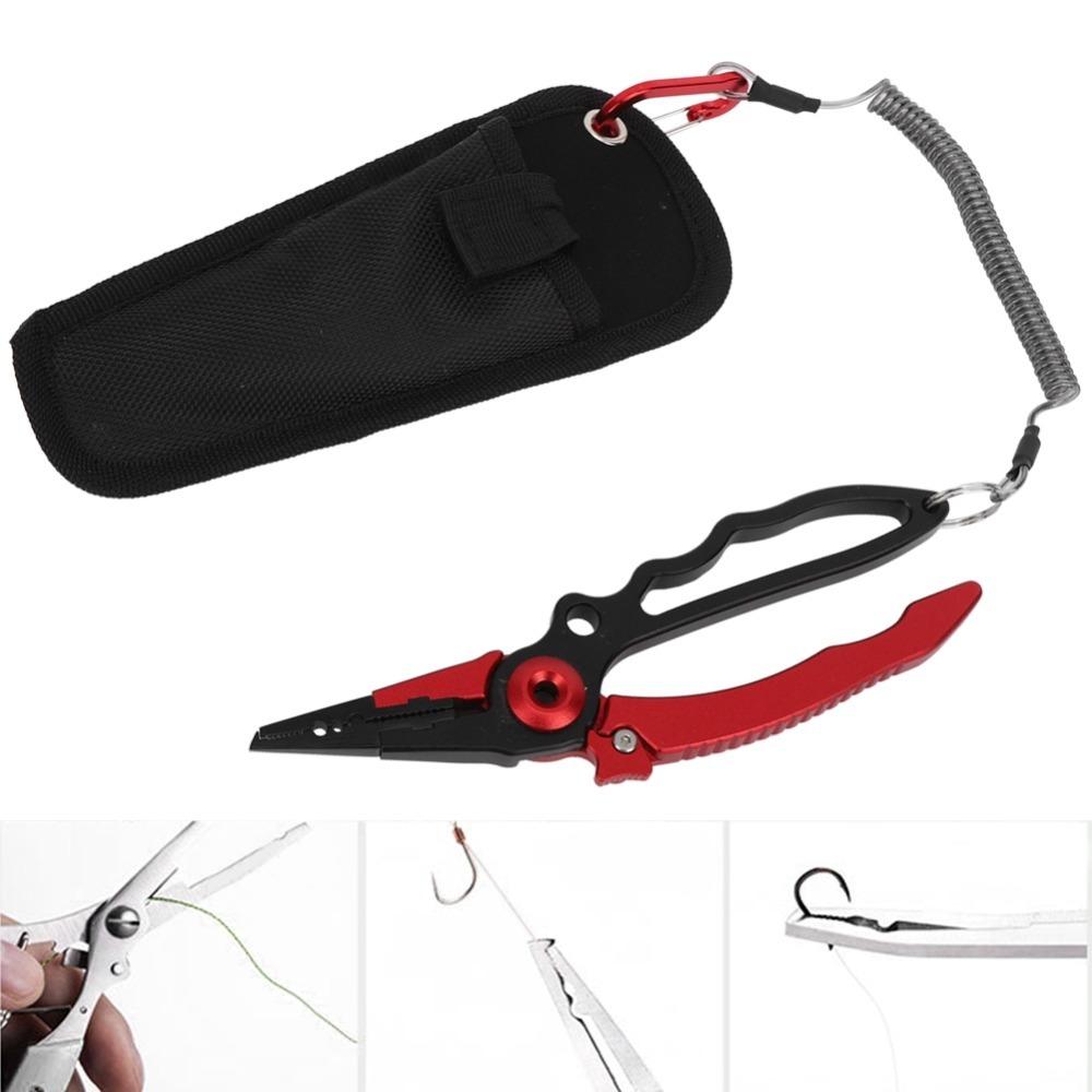 Ergonomic Grip Fishing Cutting Pliers Aluminum Alloy Hook Remover Pliers Saltwater Fishing