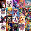 5D Round Diamond Painting Colour Dog Animal For Kids Adult Picture Embroidery Mosaic Design Crafts Home Decor Gift