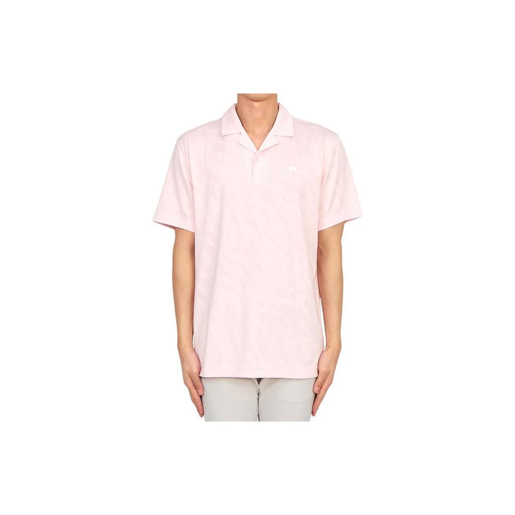 J.Lindeberg Solid Color Polo Neck Short Sleeve Polo Shirt Men tops Pink GMJT08406S-054
