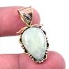 Natural Aquamarine Gemstone 925 Solid Sterling Silver TwoTone Pendant 1.25" l6B37
