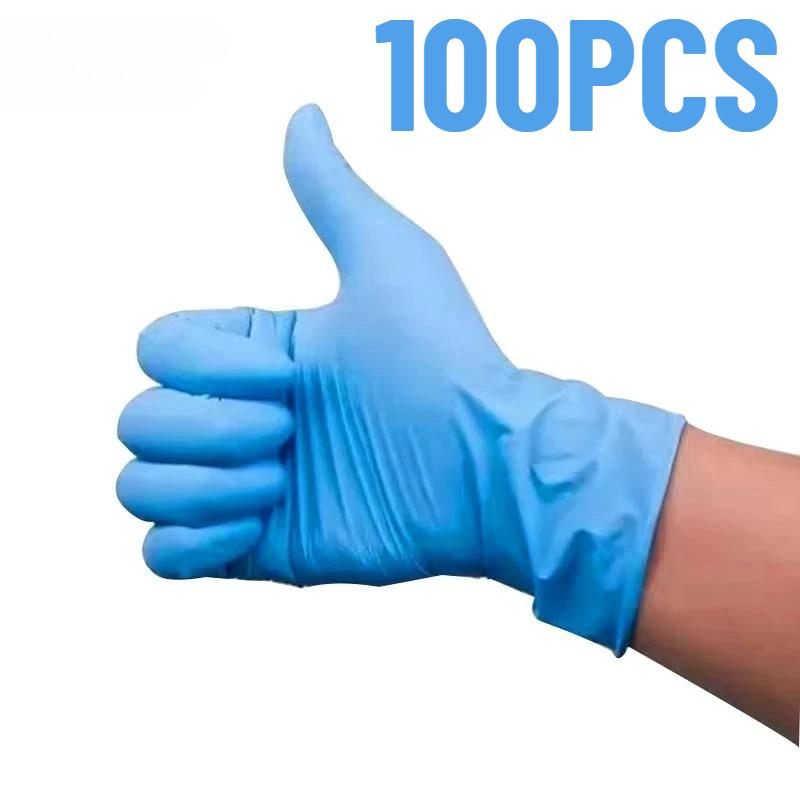 30/50/100PCS Blue Nitrile Gloves Disposable Cleaning Gloves Dishwashing Hairdressing Pet Bathing Kitchen Bathroom Cleaning Tool