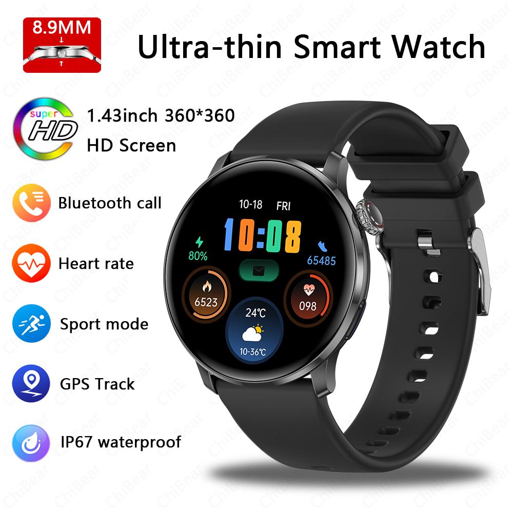 Новые Ультратонкие Модные Женские Умные Часы 1,43-дюймовый AMOLED HD Экран Мониторинг Сердечного Ритма Женского Здоровья BT Звонки Умные Часы