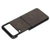 Business Real Leather Texture Protective Folding Phone Cases for Samsung Galaxy Z Flip 3